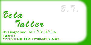 bela taller business card